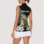 Personalised New Zealand Kakapo Women Sleeveless Polo Shirt Aotearoa Fern With Manuka