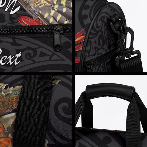 Personalised New Zealand Kea Duffle Bag Nestor Notabilis With Harakeke Maori Pattern