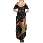 Personalised New Zealand Kea Summer Maxi Dress Nestor Notabilis With Harakeke Maori Pattern