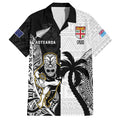 Custom Fiji And New Zealand Rugby Family Matching Summer Maxi Dress and Hawaiian Shirt Aotearoa Silver Fern Mix Fijian Tapa Pattern