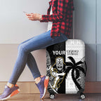 Custom Fiji And New Zealand Rugby Luggage Cover Aotearoa Silver Fern Mix Fijian Tapa Pattern