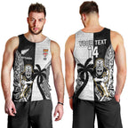 Custom Fiji And New Zealand Rugby Men Tank Top Aotearoa Silver Fern Mix Fijian Tapa Pattern