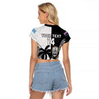 Custom Fiji And New Zealand Rugby Raglan Cropped T Shirt Aotearoa Silver Fern Mix Fijian Tapa Pattern