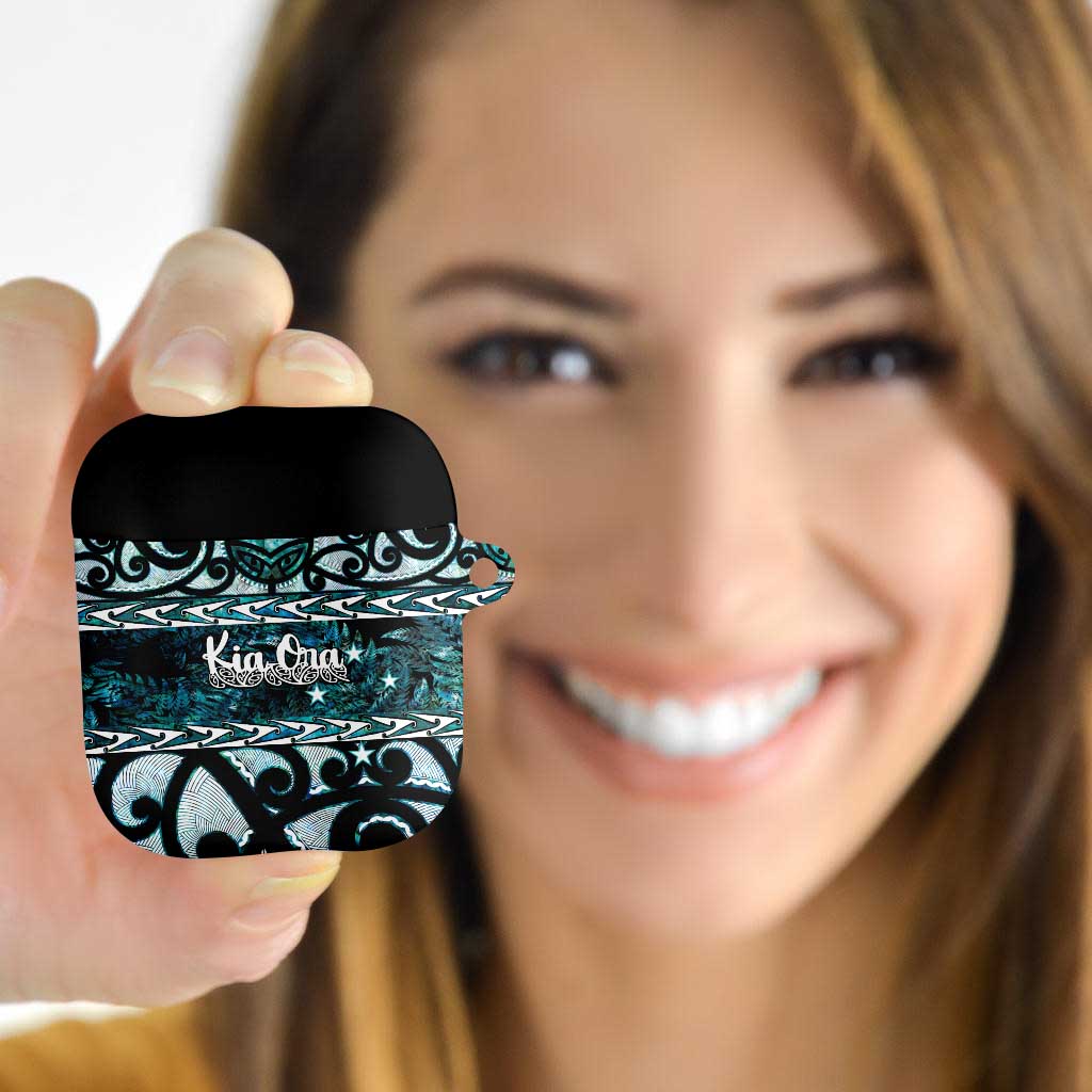 Kia Ora New Zealand AirPods Case Aotearoa Proud Maori Paua Shell Silver Fern - Aussie Hoodie