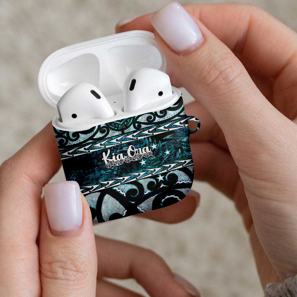 Kia Ora New Zealand AirPods Case Aotearoa Proud Maori Paua Shell Silver Fern - Aussie Hoodie