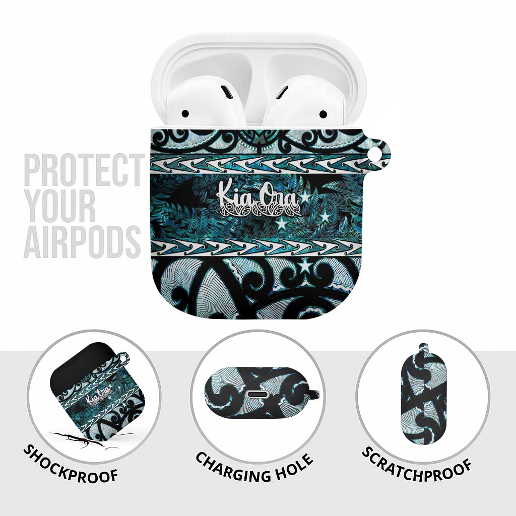 Kia Ora New Zealand AirPods Case Aotearoa Proud Maori Paua Shell Silver Fern - Aussie Hoodie