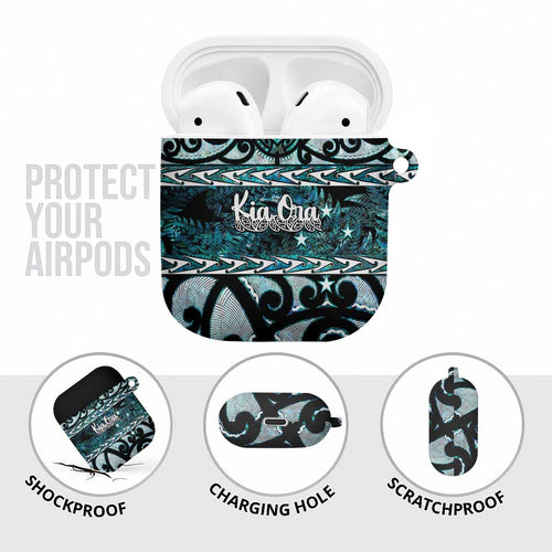 Kia Ora New Zealand AirPods Case Aotearoa Proud Maori Paua Shell Silver Fern - Aussie Hoodie