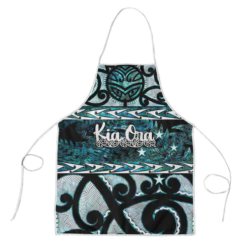Kia Ora New Zealand Apron Aotearoa Proud Maori Paua Shell Silver Fern - Aussie Hoodie