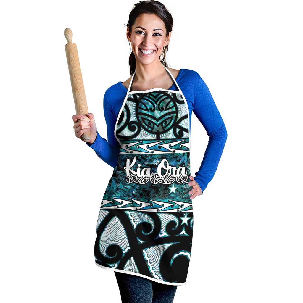 Kia Ora New Zealand Apron Aotearoa Proud Maori Paua Shell Silver Fern - Aussie Hoodie