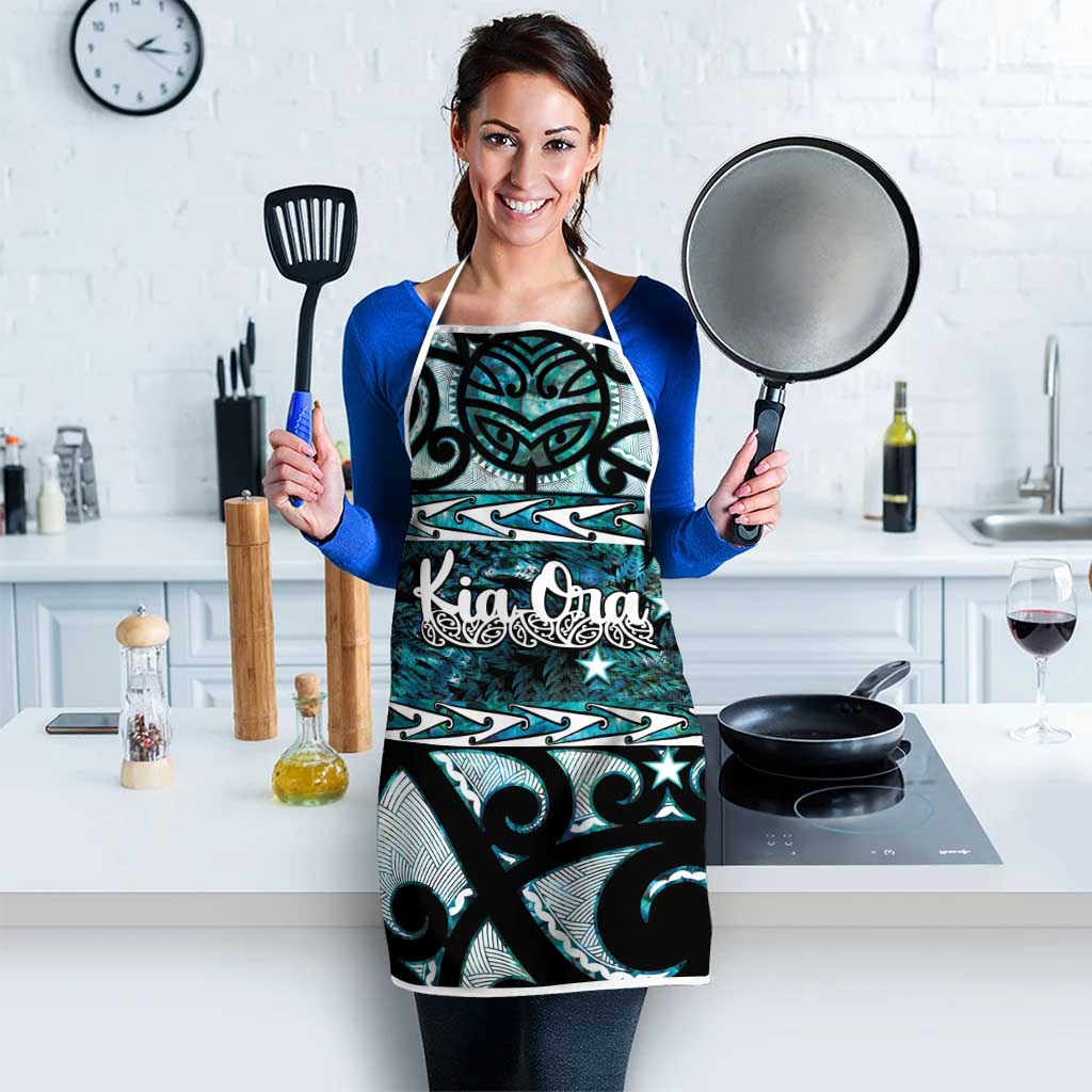 Kia Ora New Zealand Apron Aotearoa Proud Maori Paua Shell Silver Fern - Aussie Hoodie