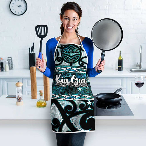 Kia Ora New Zealand Apron Aotearoa Proud Maori Paua Shell Silver Fern - Aussie Hoodie