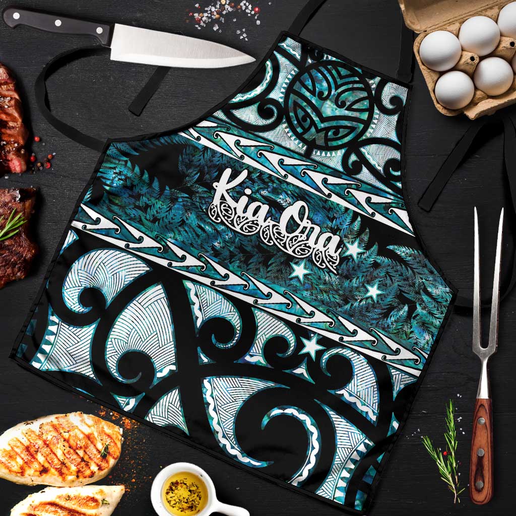 Kia Ora New Zealand Apron Aotearoa Proud Maori Paua Shell Silver Fern - Aussie Hoodie