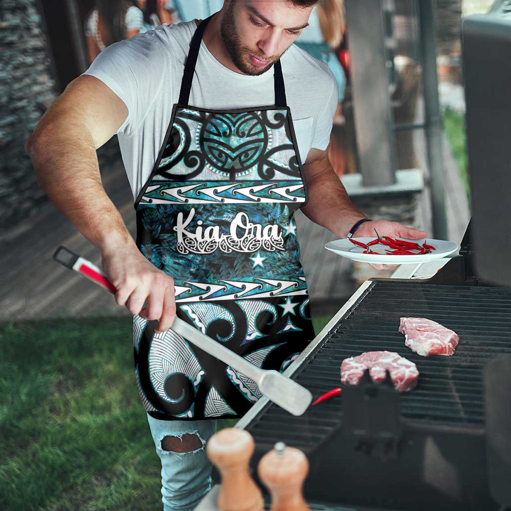 Kia Ora New Zealand Apron Aotearoa Proud Maori Paua Shell Silver Fern - Aussie Hoodie