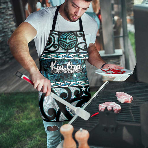 Kia Ora New Zealand Apron Aotearoa Proud Maori Paua Shell Silver Fern - Aussie Hoodie