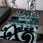 Kia Ora New Zealand Area Rug Aotearoa Proud Maori Paua Shell Silver Fern - Aussie Hoodie