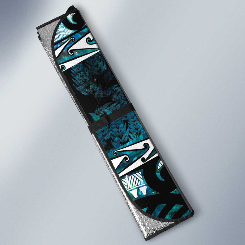Kia Ora New Zealand Auto Sun Shade Aotearoa Proud Maori Paua Shell Silver Fern - Aussie Hoodie