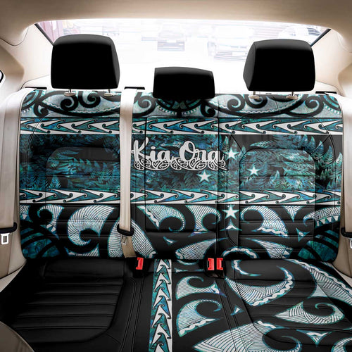 Kia Ora New Zealand Back Car Seat Cover Aotearoa Proud Maori Paua Shell Silver Fern - Aussie Hoodie