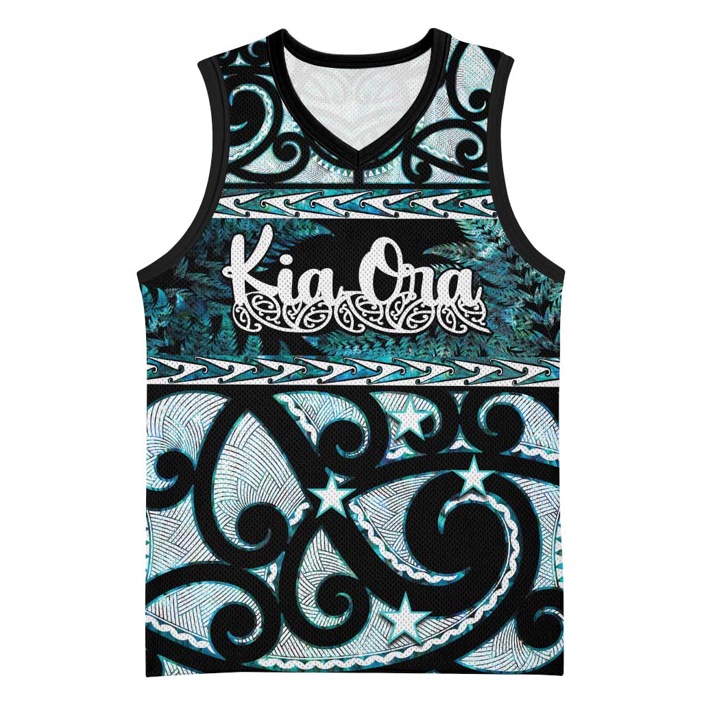 Kia Ora New Zealand Basketball Jersey Aotearoa Proud Maori Paua Shell Silver Fern - Aussie Hoodie