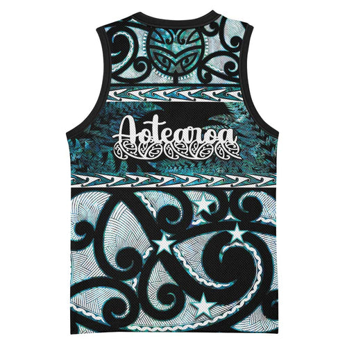 Kia Ora New Zealand Basketball Jersey Aotearoa Proud Maori Paua Shell Silver Fern - Aussie Hoodie