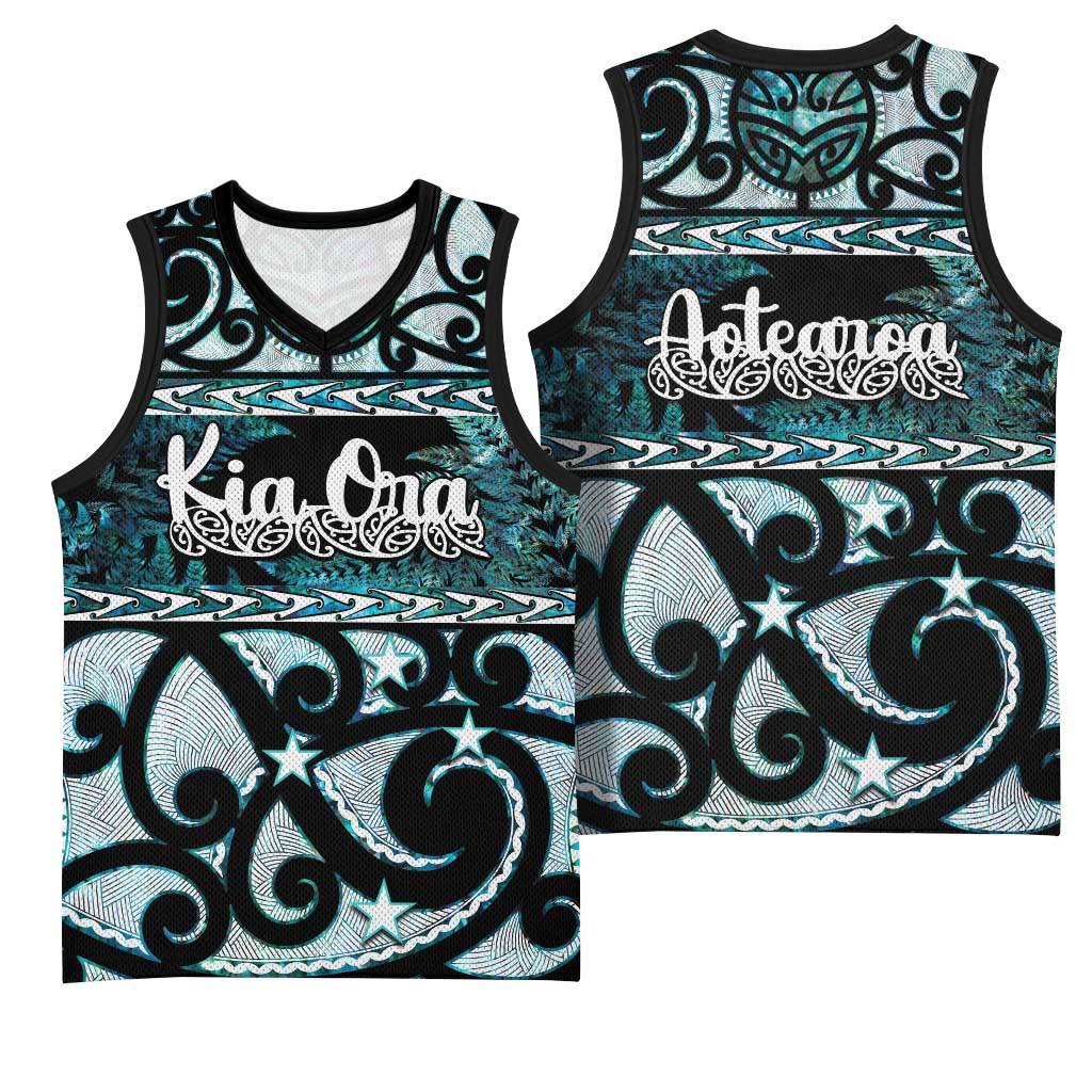 Kia Ora New Zealand Basketball Jersey Aotearoa Proud Maori Paua Shell Silver Fern - Aussie Hoodie