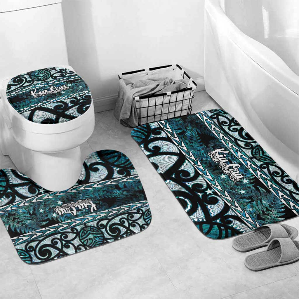 Kia Ora New Zealand Bathroom Set Aotearoa Proud Maori Paua Shell Silver Fern - Aussie Hoodie