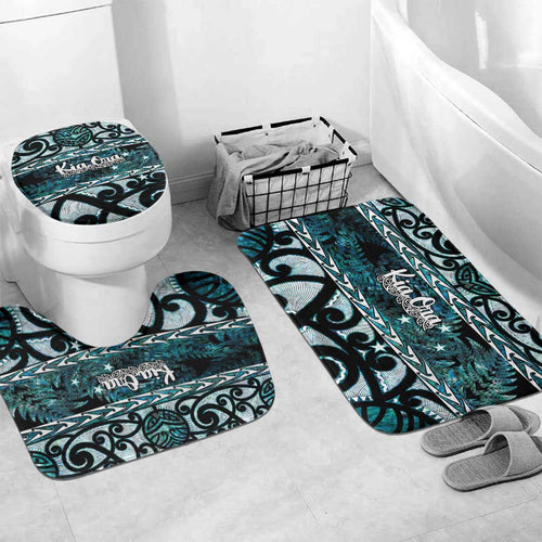 Kia Ora New Zealand Bathroom Set Aotearoa Proud Maori Paua Shell Silver Fern - Aussie Hoodie