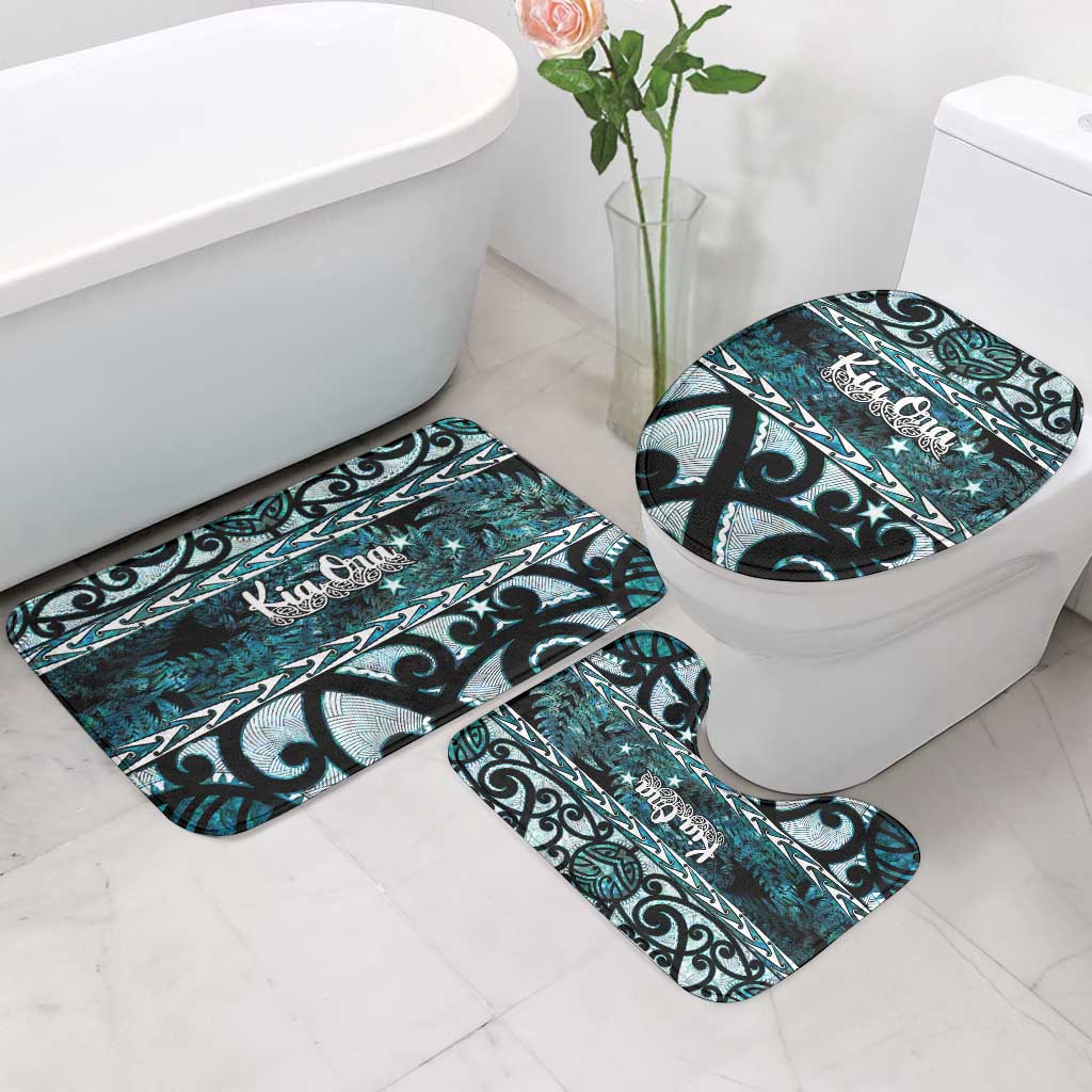 Kia Ora New Zealand Bathroom Set Aotearoa Proud Maori Paua Shell Silver Fern - Aussie Hoodie