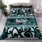 Kia Ora New Zealand Bedding Set Aotearoa Proud Maori Paua Shell Silver Fern - Aussie Hoodie