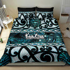 Kia Ora New Zealand Bedding Set Aotearoa Proud Maori Paua Shell Silver Fern - Aussie Hoodie