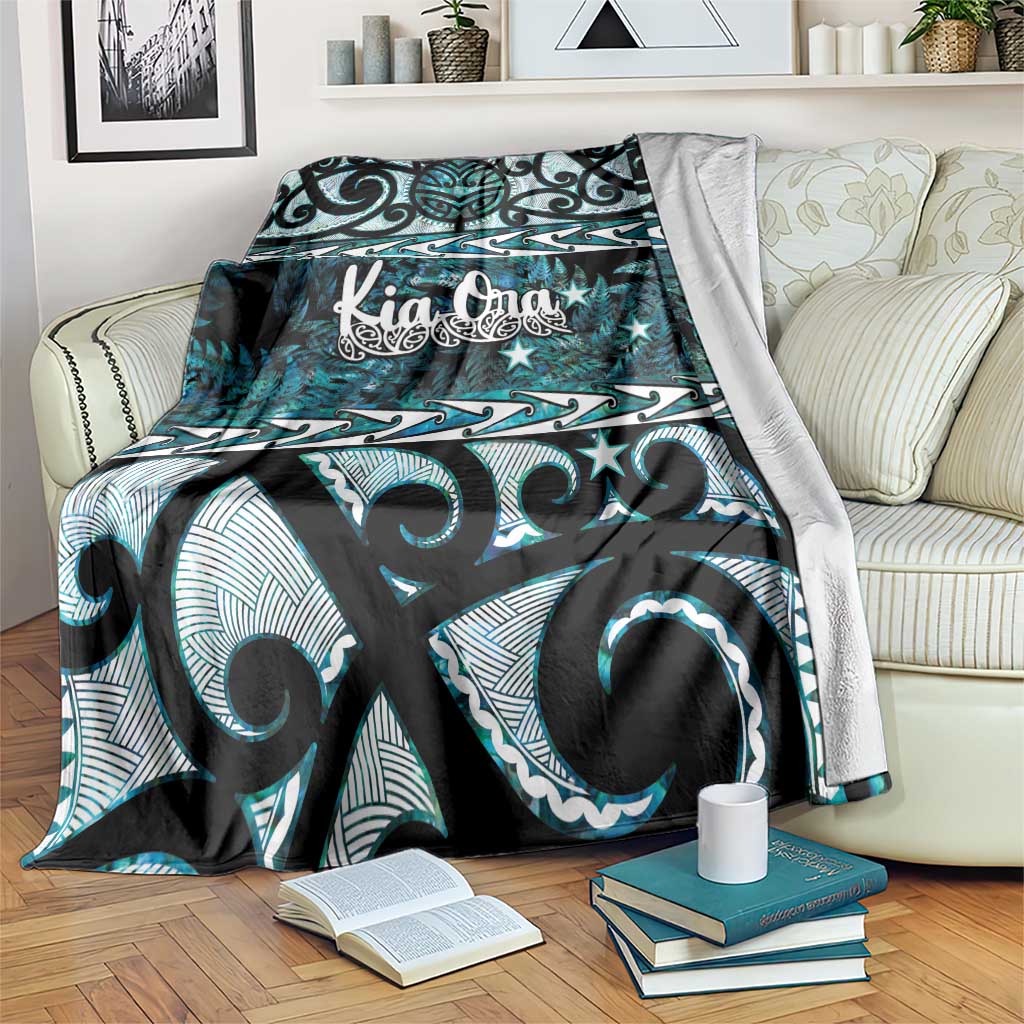 Kia Ora New Zealand Blanket Aotearoa Proud Maori Paua Shell Silver Fern - Aussie Hoodie