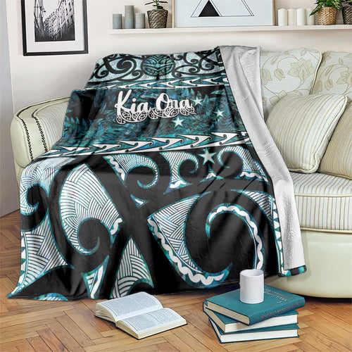 Kia Ora New Zealand Blanket Aotearoa Proud Maori Paua Shell Silver Fern - Aussie Hoodie