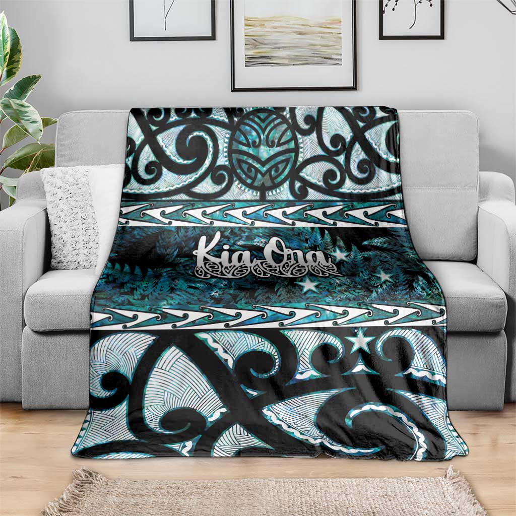 Kia Ora New Zealand Blanket Aotearoa Proud Maori Paua Shell Silver Fern - Aussie Hoodie