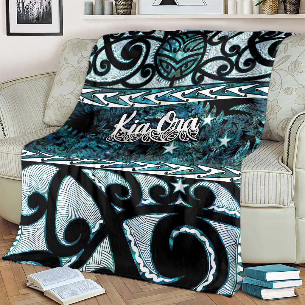 Kia Ora New Zealand Blanket Aotearoa Proud Maori Paua Shell Silver Fern - Aussie Hoodie