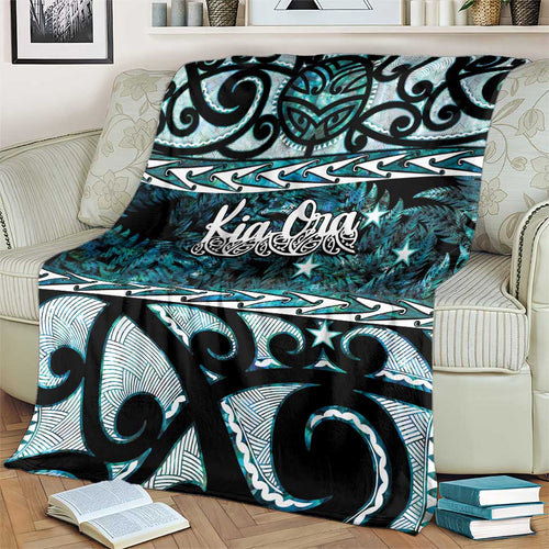 Kia Ora New Zealand Blanket Aotearoa Proud Maori Paua Shell Silver Fern - Aussie Hoodie
