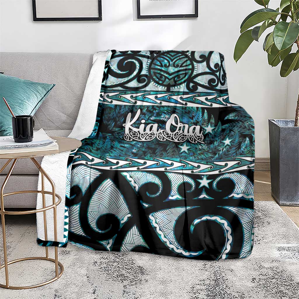 Kia Ora New Zealand Blanket Aotearoa Proud Maori Paua Shell Silver Fern - Aussie Hoodie
