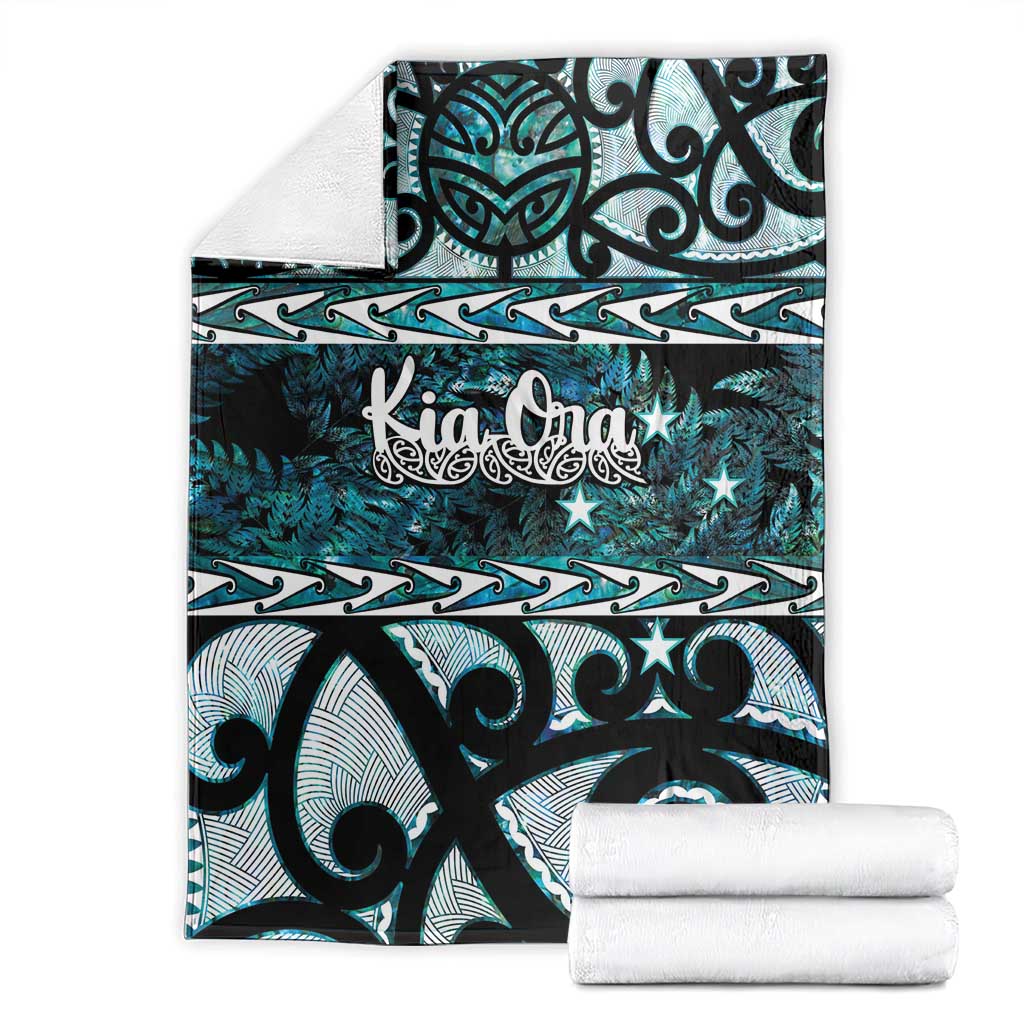 Kia Ora New Zealand Blanket Aotearoa Proud Maori Paua Shell Silver Fern - Aussie Hoodie