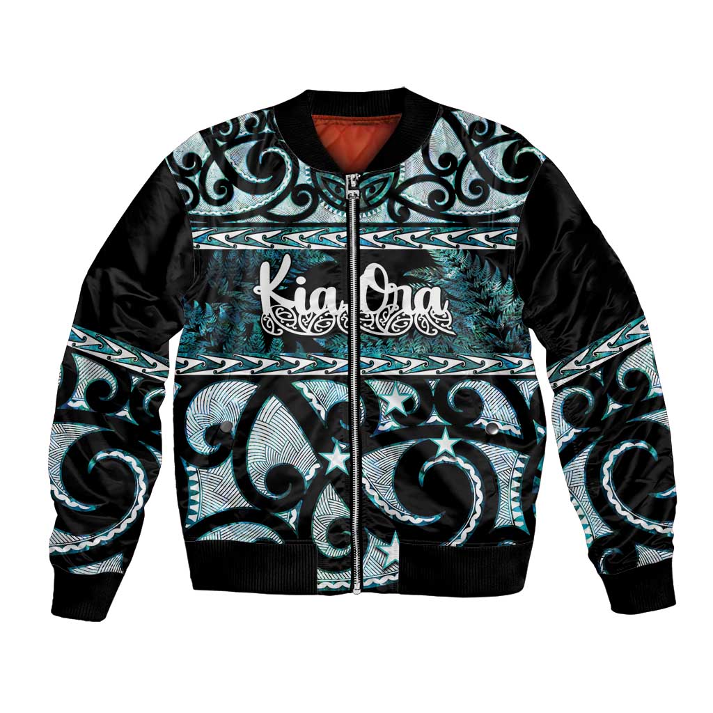 Kia Ora New Zealand Bomber Jacket Aotearoa Proud Maori Paua Shell Silver Fern - Aussie Hoodie