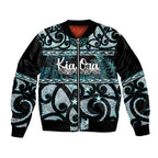 Kia Ora New Zealand Bomber Jacket Aotearoa Proud Maori Paua Shell Silver Fern - Aussie Hoodie