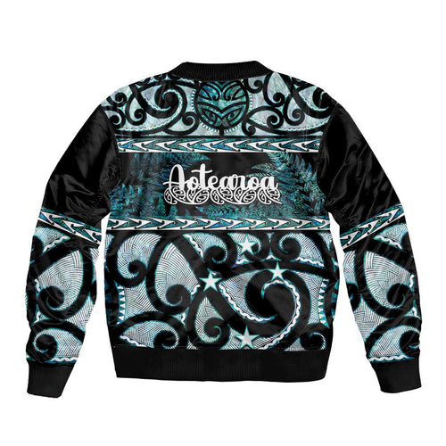 Kia Ora New Zealand Bomber Jacket Aotearoa Proud Maori Paua Shell Silver Fern - Aussie Hoodie