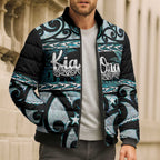 Kia Ora New Zealand Bomber Puffer Jacket Aotearoa Proud Maori Paua Shell Silver Fern - Aussie Hoodie