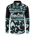 Kia Ora New Zealand Button Sweatshirt Aotearoa Proud Maori Paua Shell Silver Fern - Aussie Hoodie