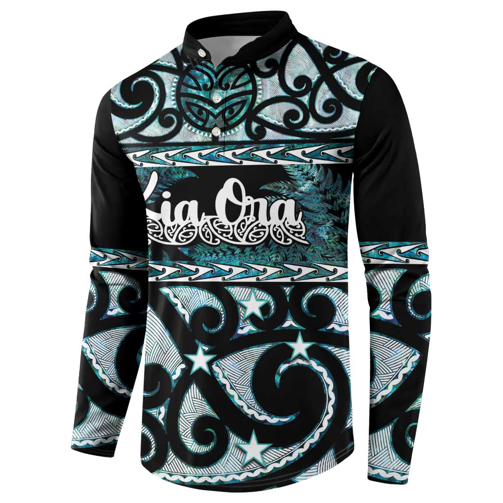 Kia Ora New Zealand Button Sweatshirt Aotearoa Proud Maori Paua Shell Silver Fern - Aussie Hoodie