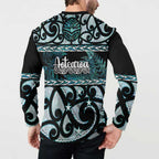 Kia Ora New Zealand Button Sweatshirt Aotearoa Proud Maori Paua Shell Silver Fern - Aussie Hoodie