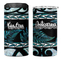 Kia Ora New Zealand 4 in 1 Can Cooler Tumbler Aotearoa Proud Maori Paua Shell Silver Fern - Aussie Hoodie