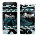 Kia Ora New Zealand 4 in 1 Can Cooler Tumbler Aotearoa Proud Maori Paua Shell Silver Fern - Aussie Hoodie
