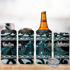 Kia Ora New Zealand 4 in 1 Can Cooler Tumbler Aotearoa Proud Maori Paua Shell Silver Fern - Aussie Hoodie