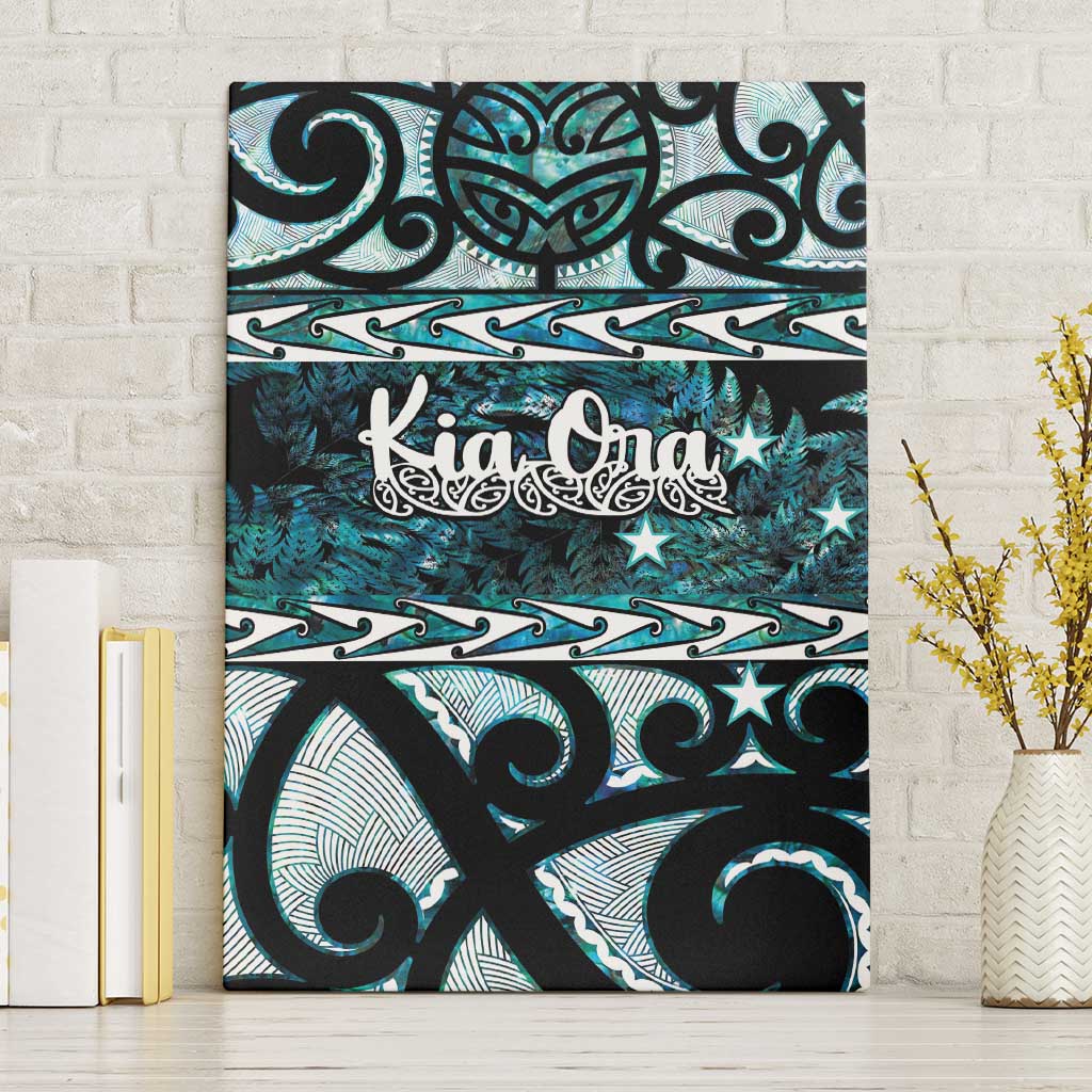 Kia Ora New Zealand Canvas Wall Art Aotearoa Proud Maori Paua Shell Silver Fern - Aussie Hoodie