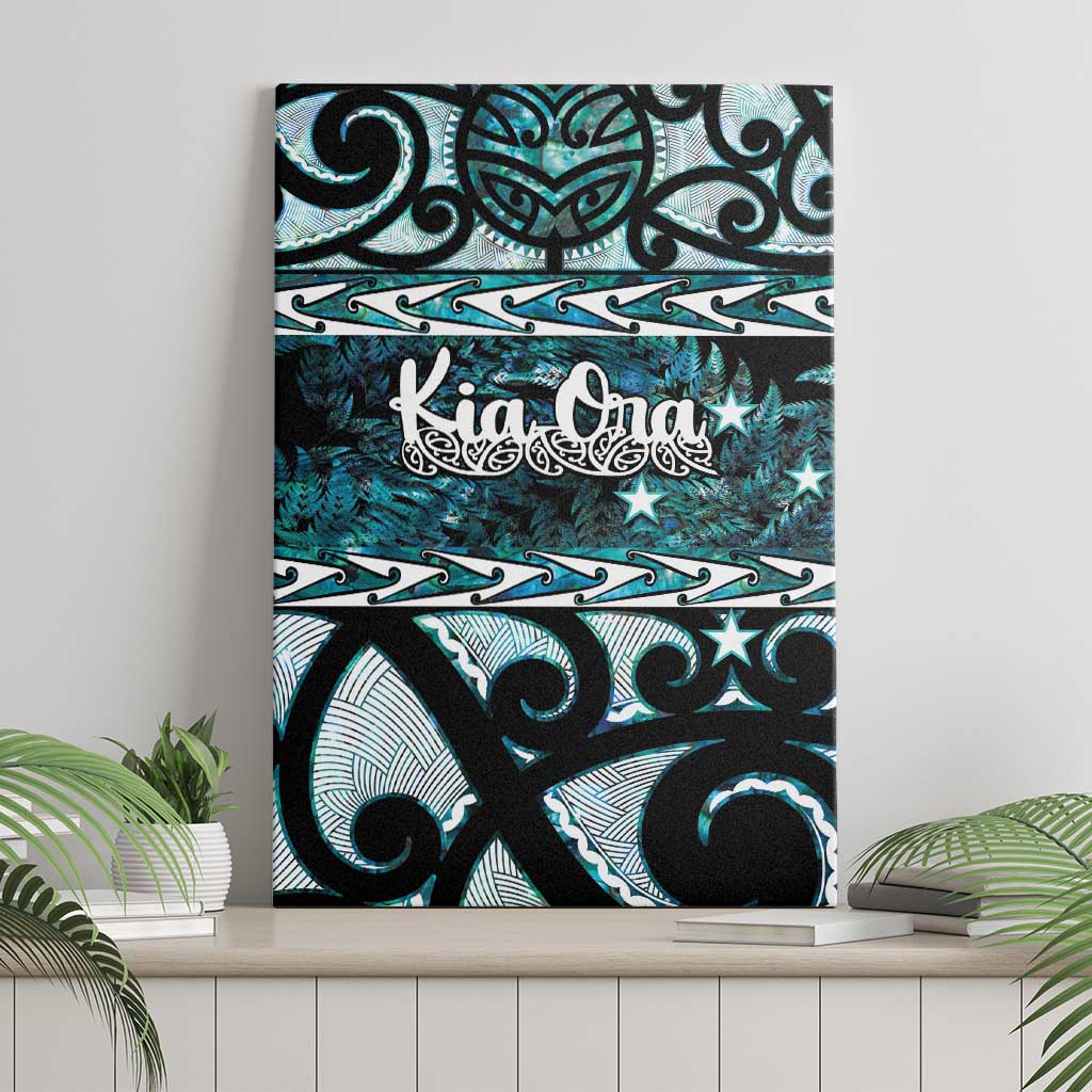 Kia Ora New Zealand Canvas Wall Art Aotearoa Proud Maori Paua Shell Silver Fern - Aussie Hoodie