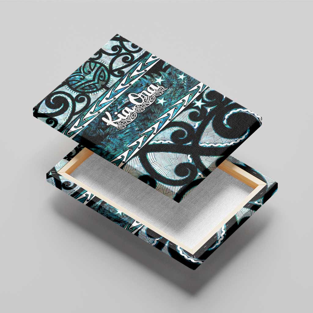 Kia Ora New Zealand Canvas Wall Art Aotearoa Proud Maori Paua Shell Silver Fern - Aussie Hoodie