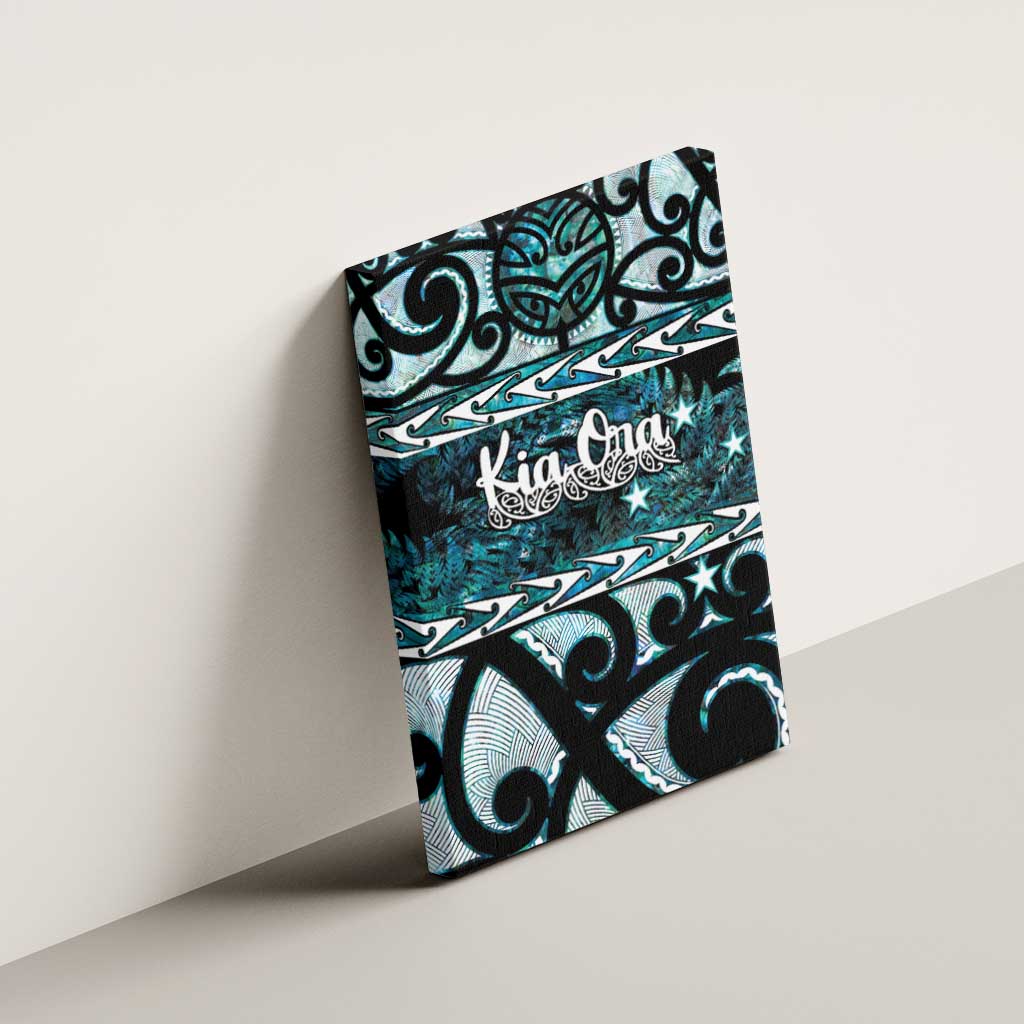 Kia Ora New Zealand Canvas Wall Art Aotearoa Proud Maori Paua Shell Silver Fern - Aussie Hoodie